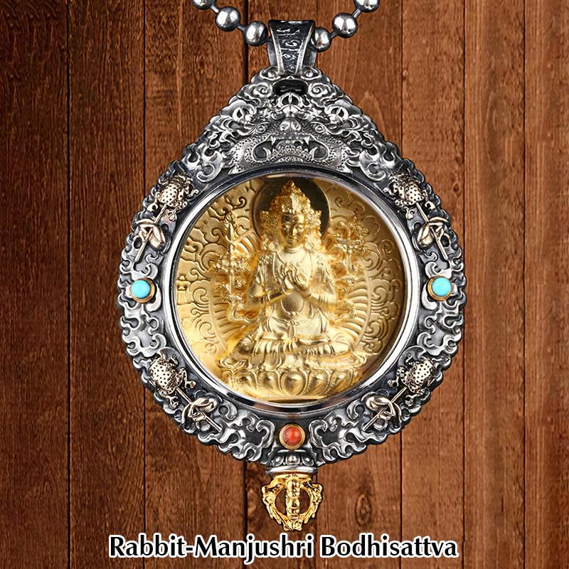 Collier pendentif rotatif du zodiaque chinois pour la protection spirituelle