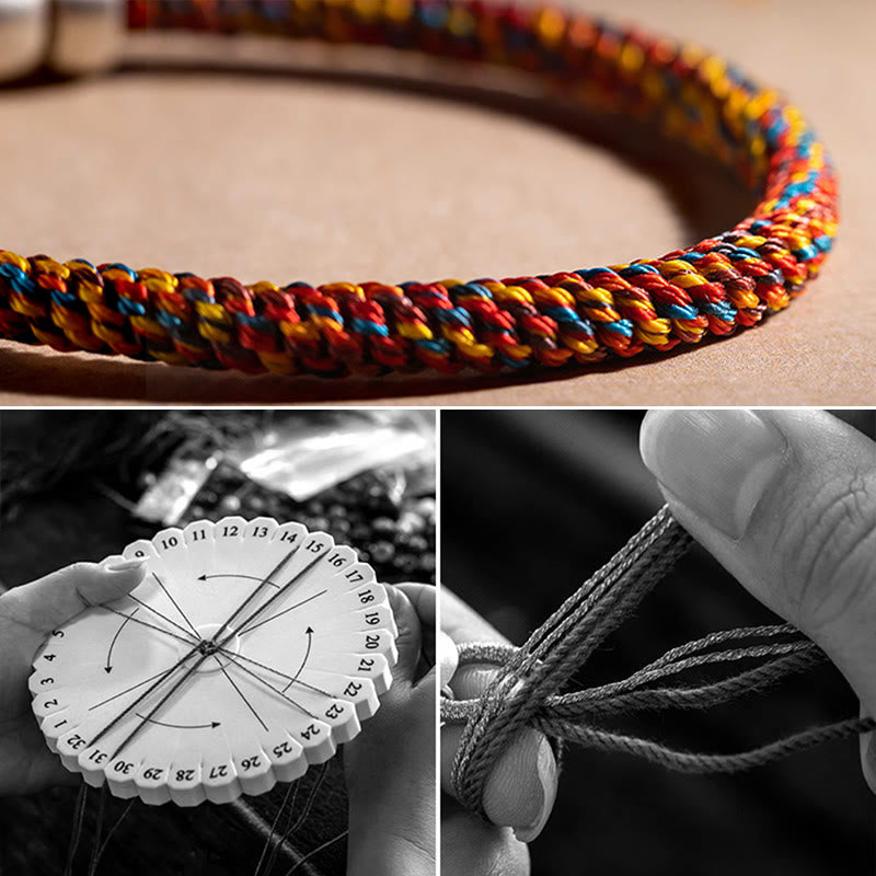 Bracelet en corde d'argent du zodiaque chinois pour la richesse et la protection