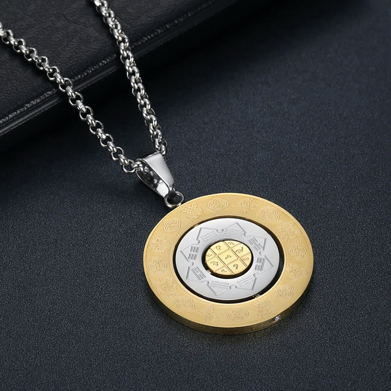 Collier Yin Yang du zodiaque chinois | Pendentif Bagua rotatif