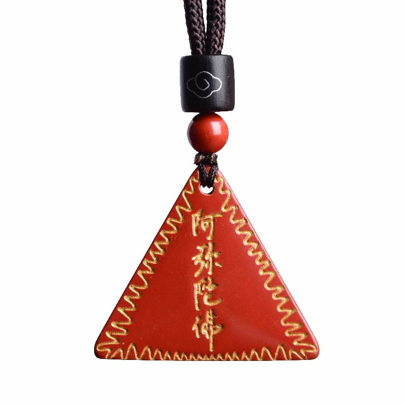 Collier pendentif Amitabha en cinabre pour le calme et l'équilibre spirituel