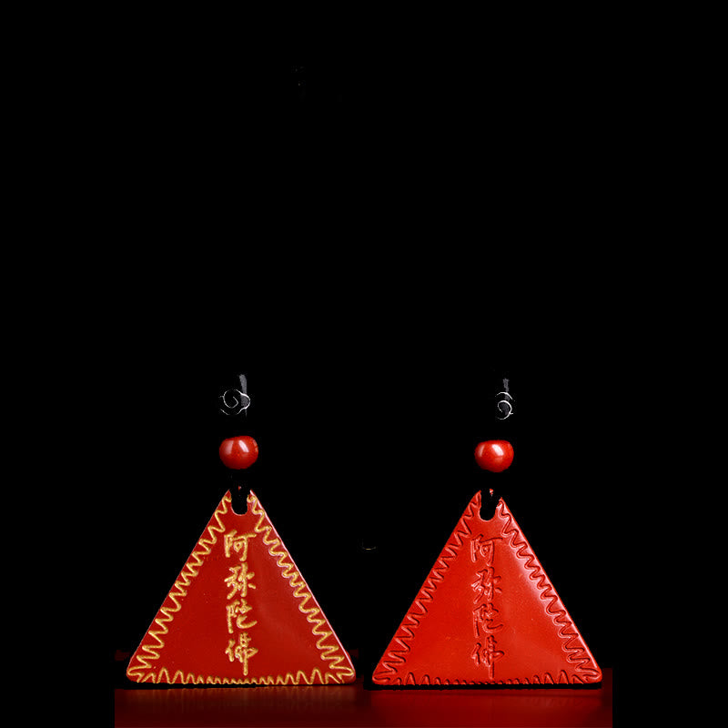 Collier pendentif Amitabha en cinabre pour le calme et l'équilibre spirituel