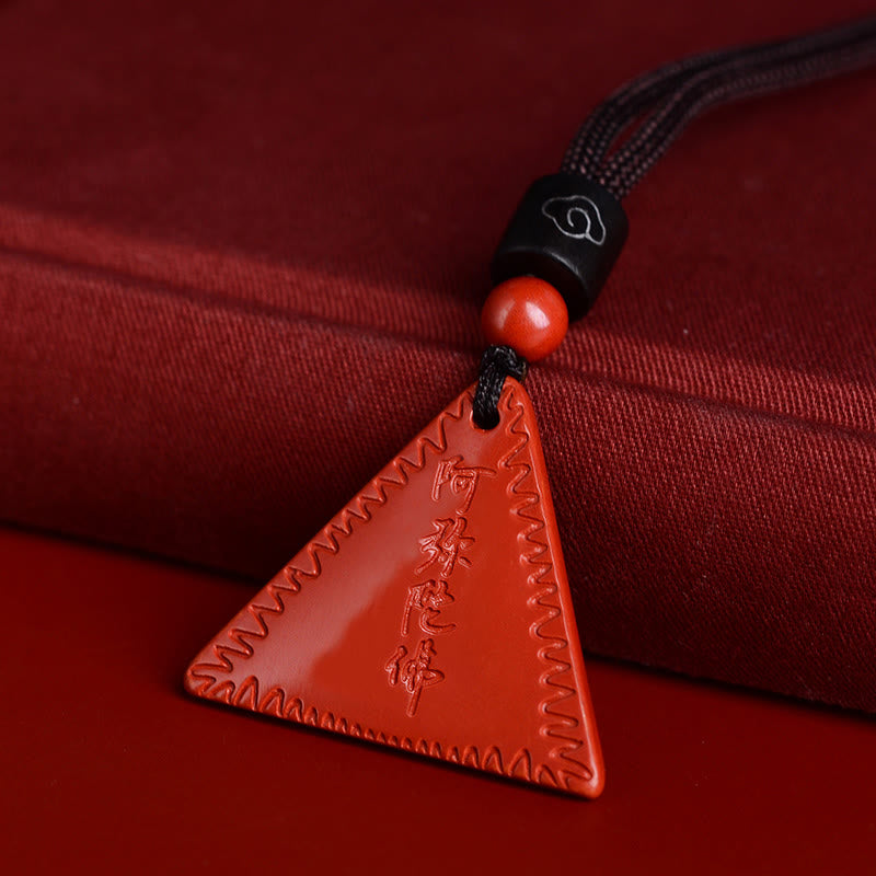 Collier pendentif Amitabha en cinabre pour le calme et l'équilibre spirituel