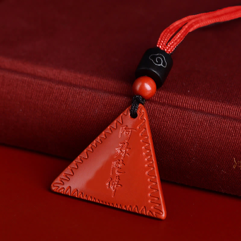Collier pendentif Amitabha en cinabre pour le calme et l'équilibre spirituel