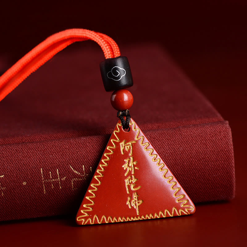 Collier pendentif Amitabha en cinabre pour le calme et l'équilibre spirituel