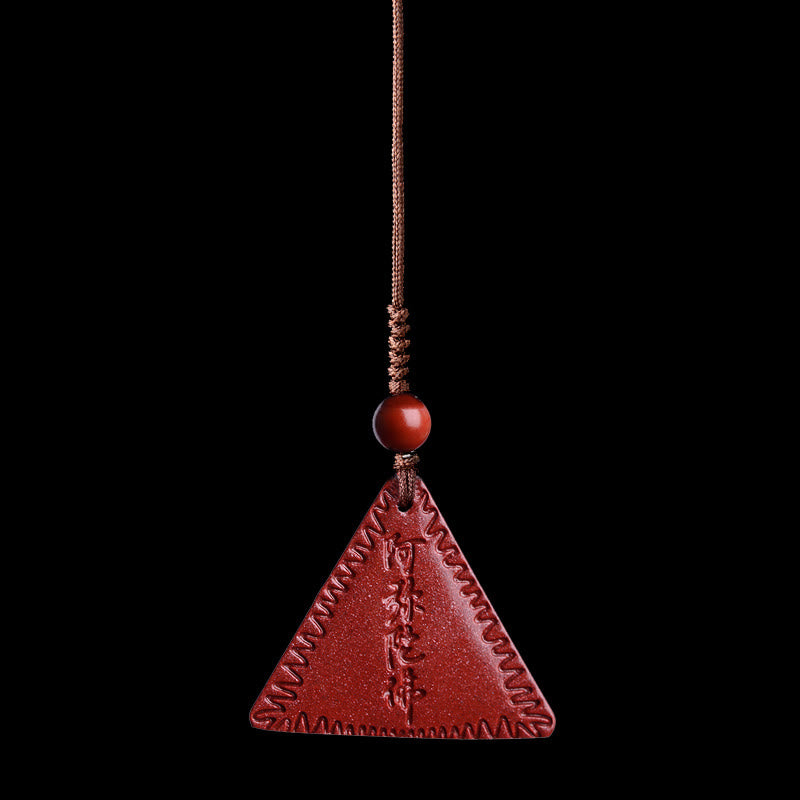 Collier pendentif Amitabha en cinabre pour le calme et l'équilibre spirituel