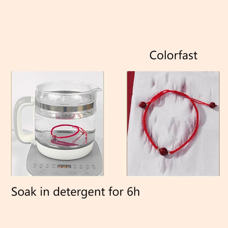 Bracelet de bénédiction en cinabre avec perles de 8 mm et cordon rouge