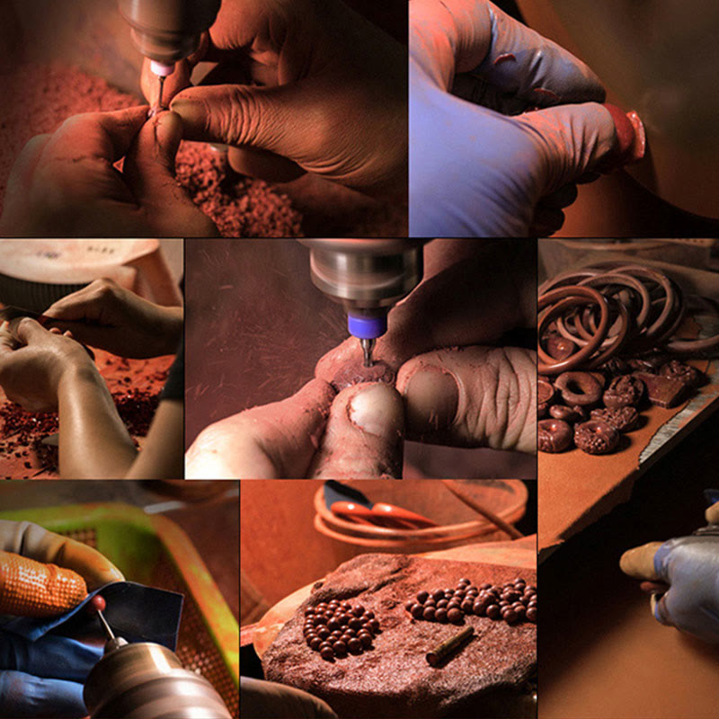 Bracelet de bénédiction en cinabre avec Om Mani Padme Hum | Sons de guérison