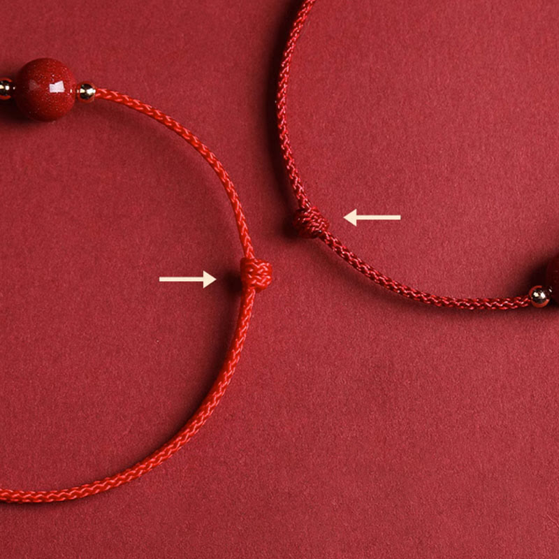Bracelet et bracelet de cheville en cinabre avec cordon porte-bonheur