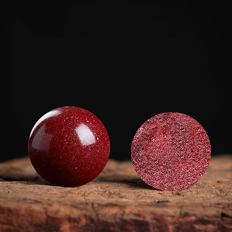 Bracelet en cinabre avec tresse de bénédiction en argent lotus 6 mm