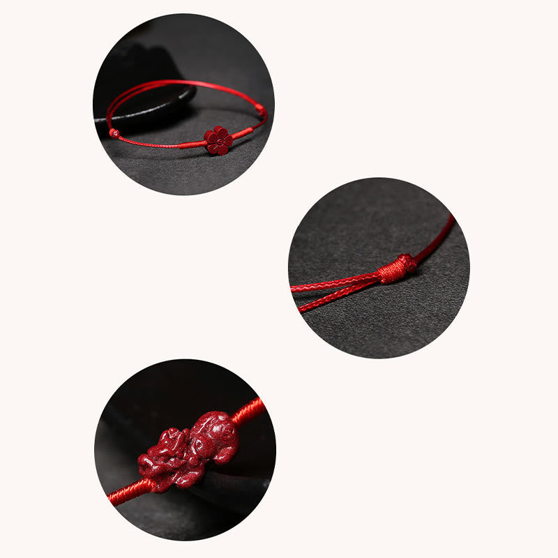 Bracelet en cinabre avec Pixiu pour la chance et la protection