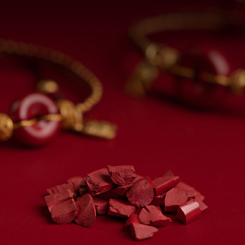Bracelet tressé en cinabre avec boucle de paix et breloque Fu