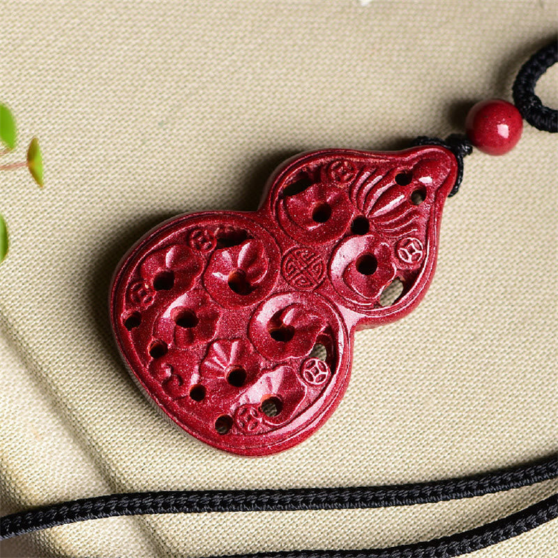 Collier Bouddha en cinabre avec Bouddha rieur et pendentif Yin Yang
