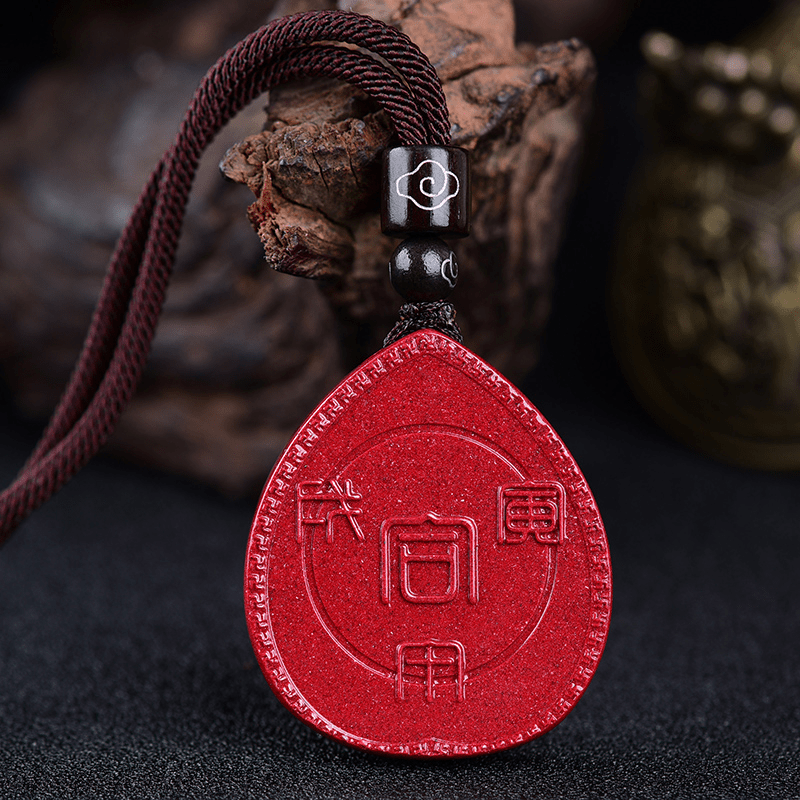 Collier du zodiaque chinois en cinabre avec pendentif de bénédiction