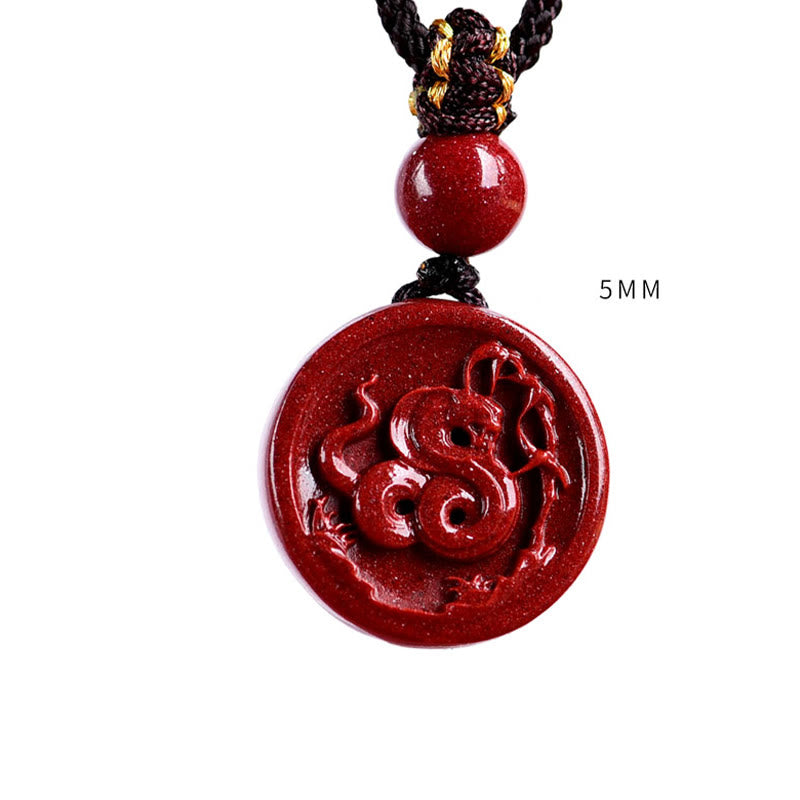 Collier du zodiaque chinois en cinabre pour le calme et l'équilibre
