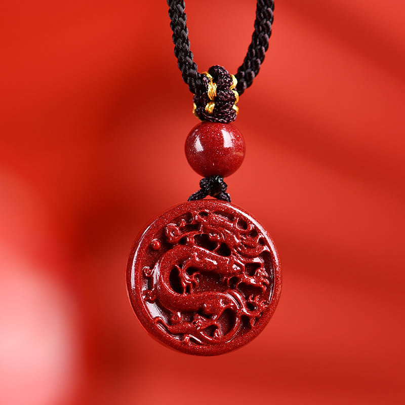 Collier du zodiaque chinois en cinabre pour le calme et l'équilibre