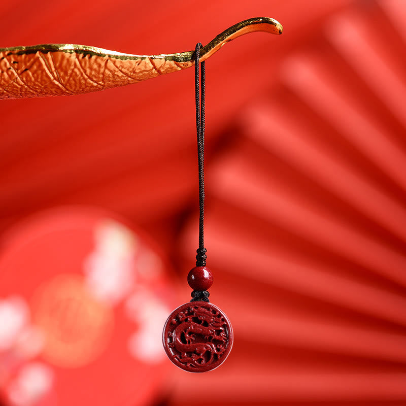 Collier du zodiaque chinois en cinabre pour le calme et l'équilibre