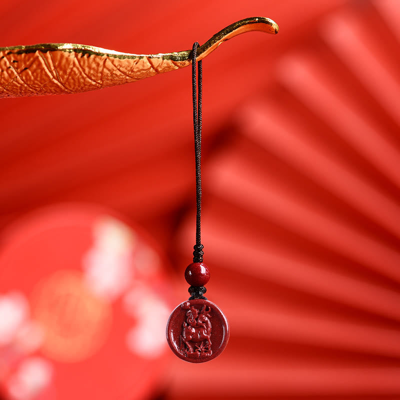 Collier du zodiaque chinois en cinabre pour le calme et l'équilibre