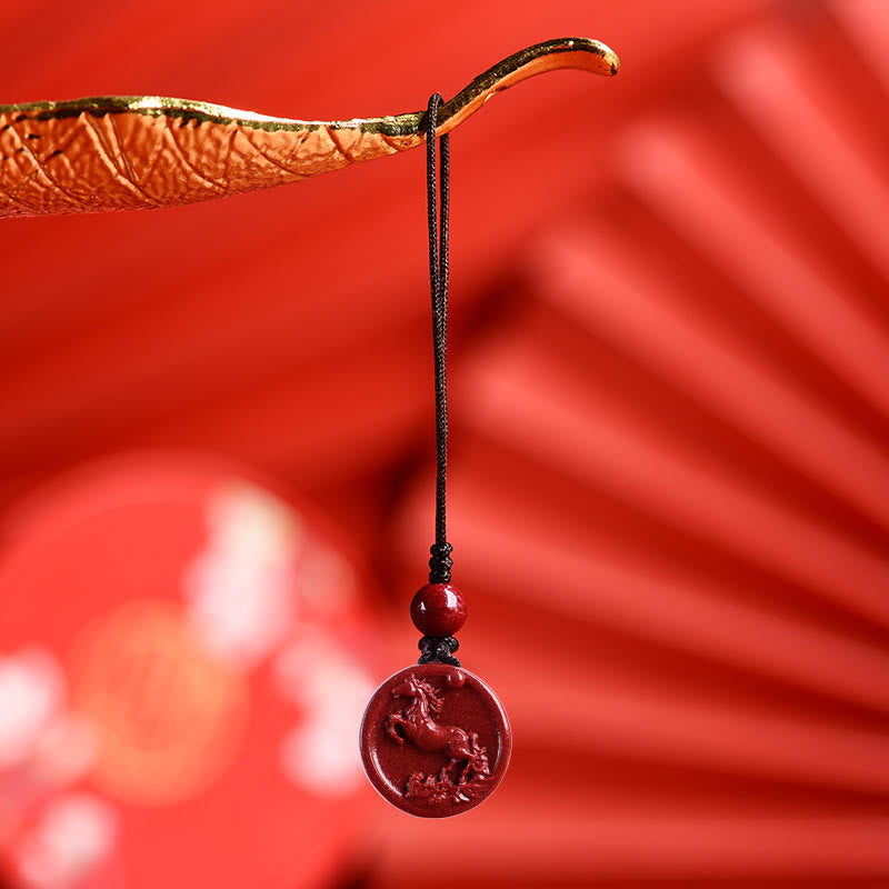 Collier du zodiaque chinois en cinabre pour le calme et l'équilibre