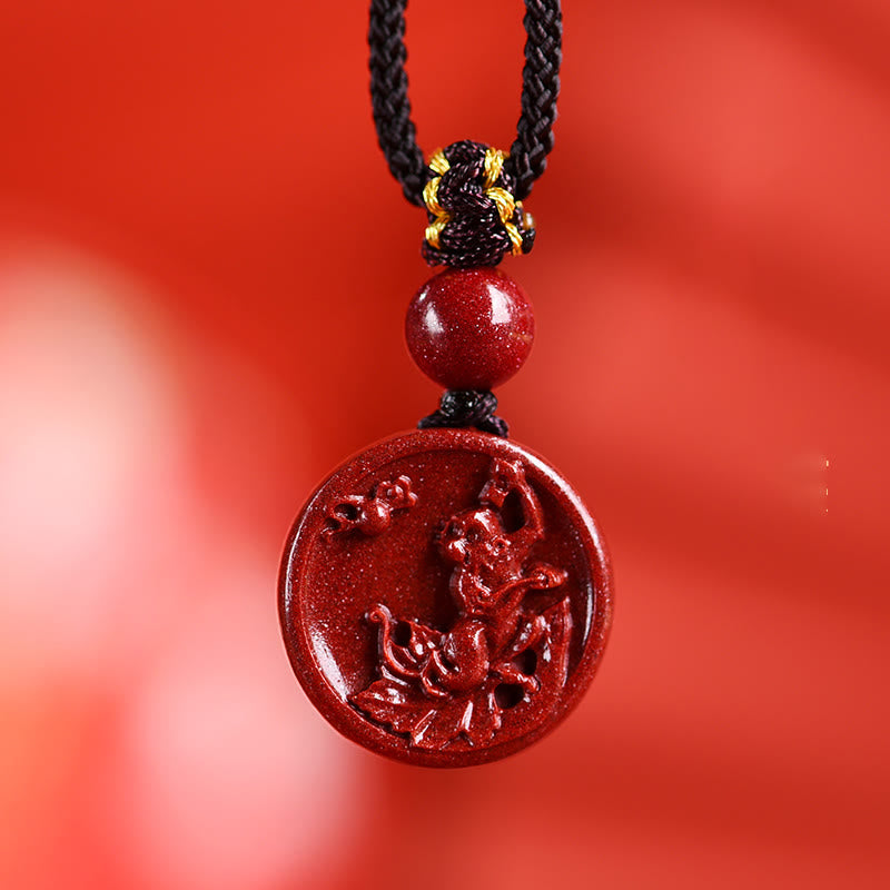 Collier du zodiaque chinois en cinabre pour le calme et l'équilibre