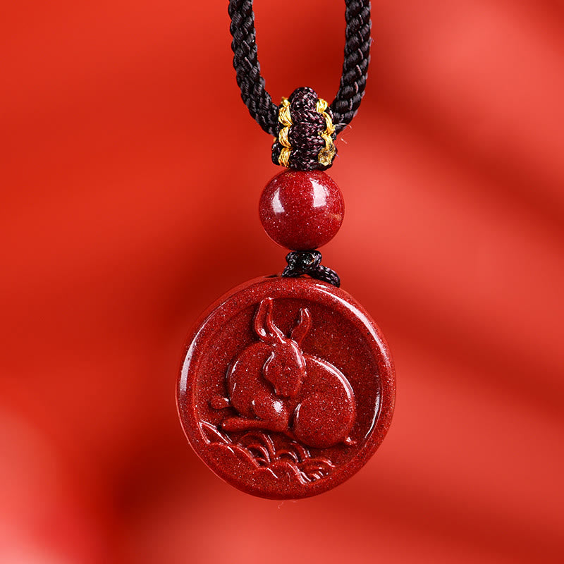 Collier du zodiaque chinois en cinabre pour le calme et l'équilibre