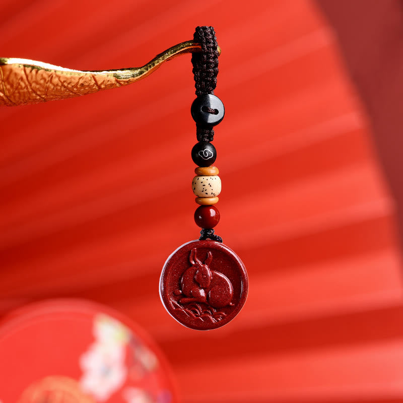 Collier du zodiaque chinois en cinabre pour le calme et l'équilibre