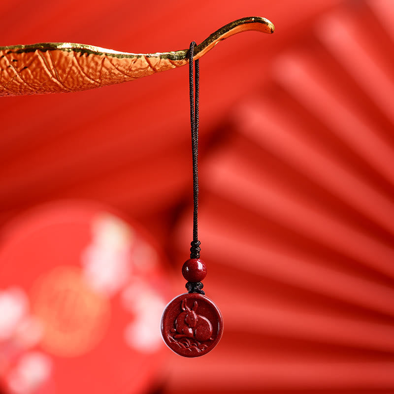Collier du zodiaque chinois en cinabre pour le calme et l'équilibre
