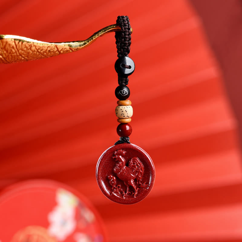 Collier du zodiaque chinois en cinabre pour le calme et l'équilibre
