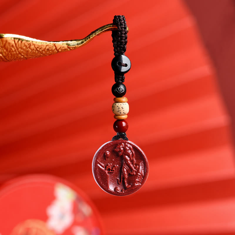 Collier du zodiaque chinois en cinabre pour le calme et l'équilibre