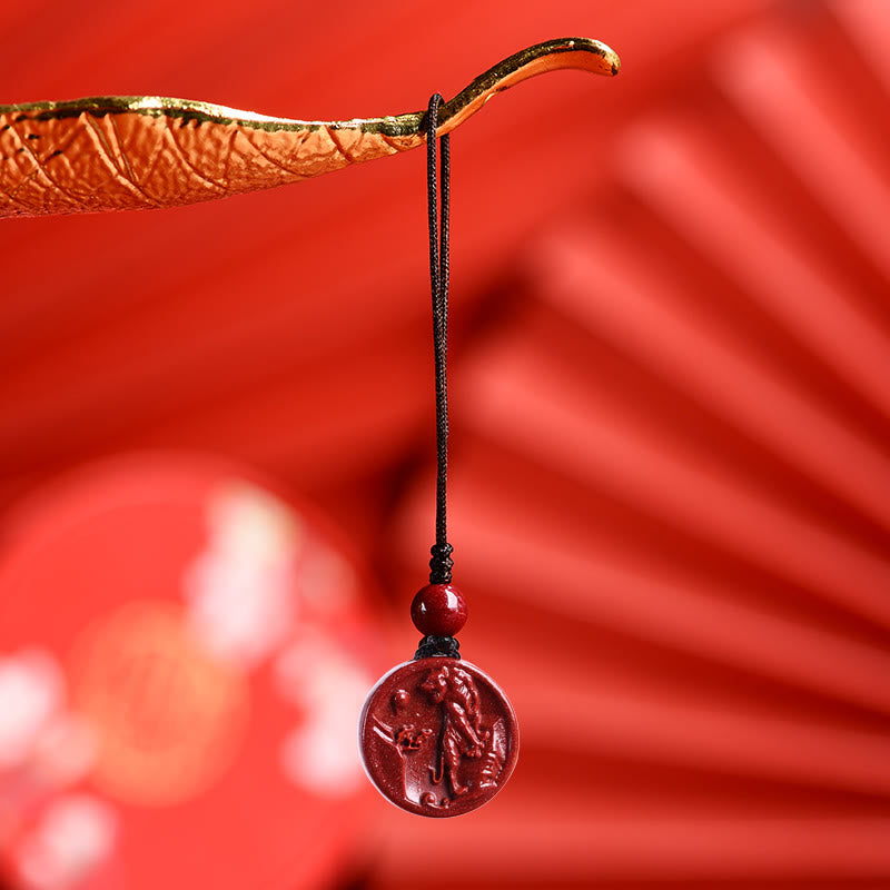 Collier du zodiaque chinois en cinabre pour le calme et l'équilibre