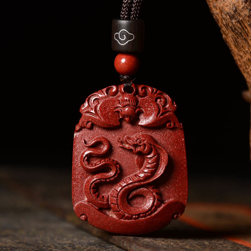 Collier du zodiaque chinois en cinabre pour le calme et la concentration
