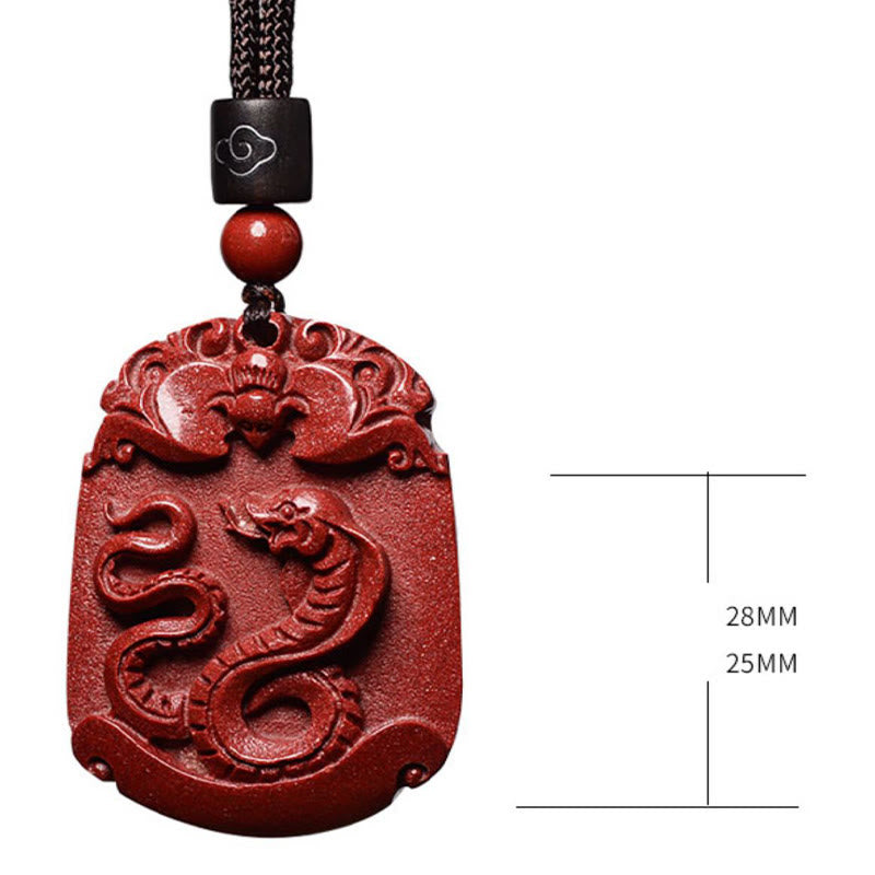 Collier du zodiaque chinois en cinabre pour le calme et la concentration