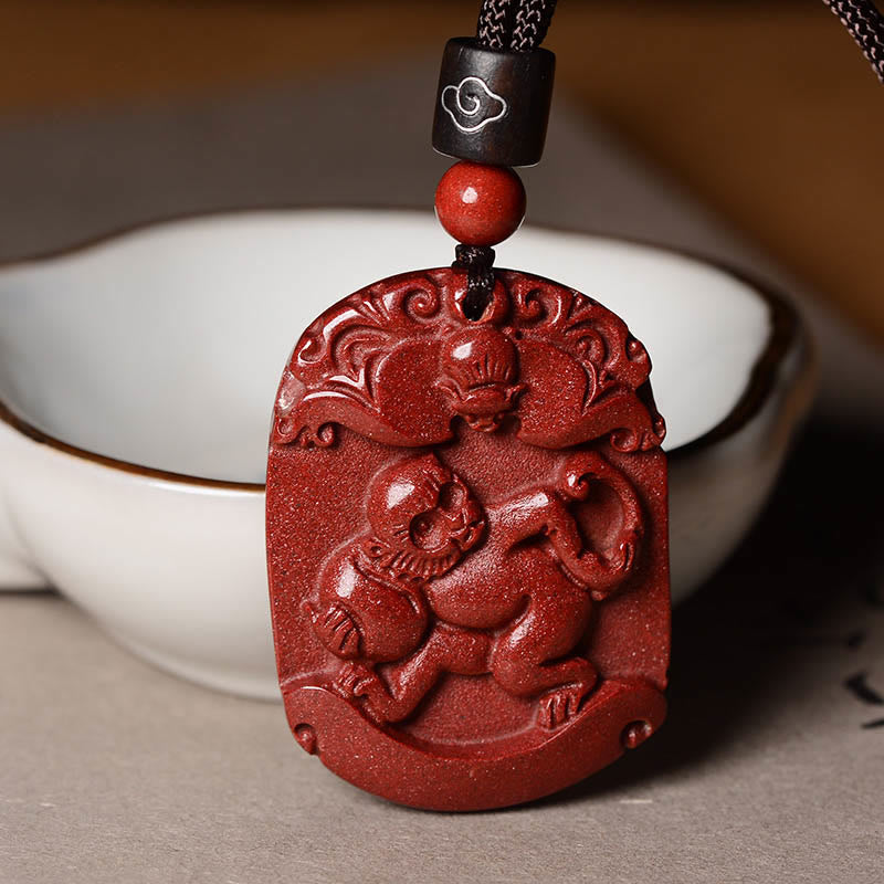 Collier du zodiaque chinois en cinabre pour le calme et la concentration