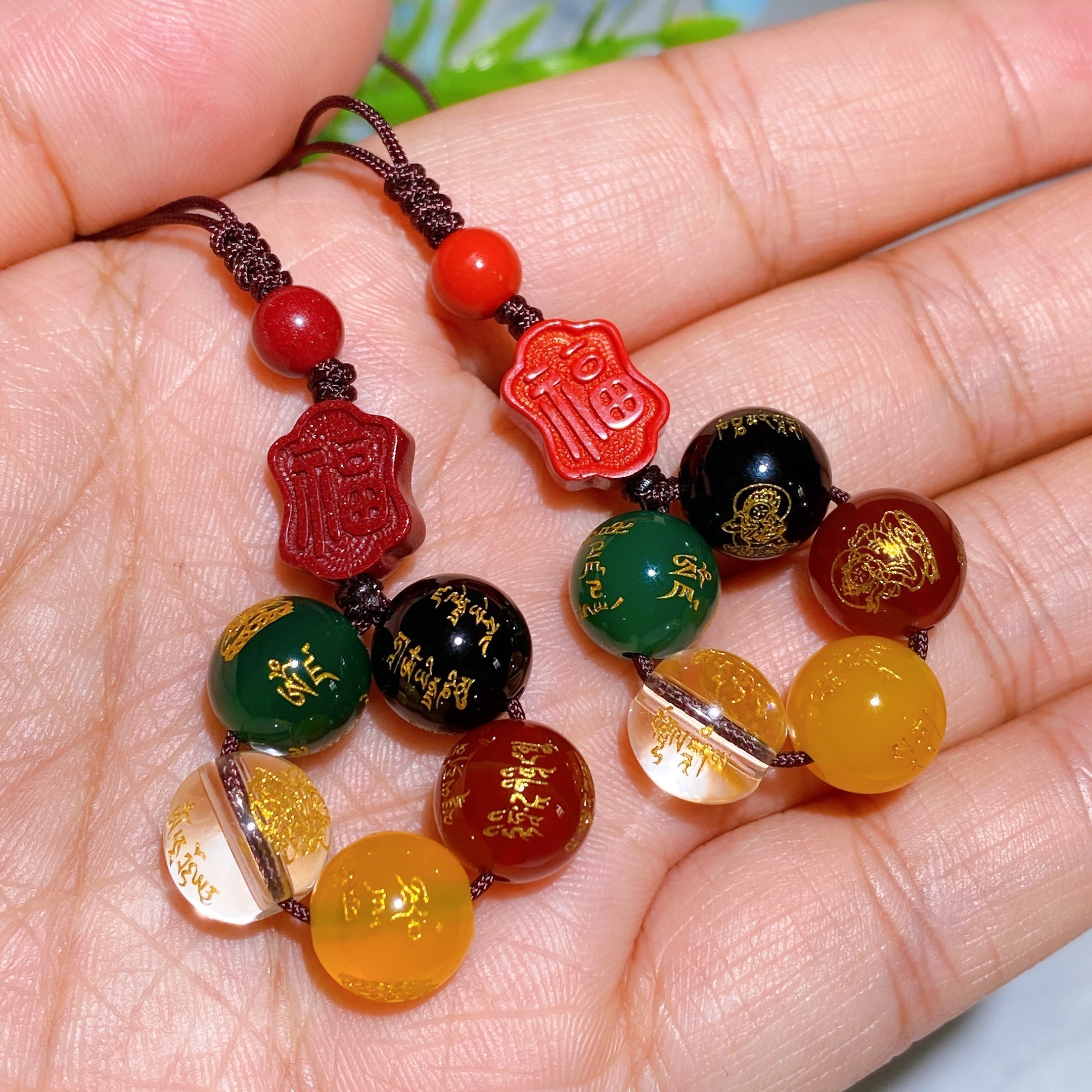 Cinnabar Crystal Hanging Ornament 10cm for Energy Cleansing