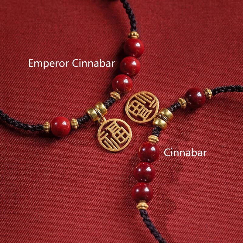 Bracelet tressé en fil de cinabre Fu 14-19 cm