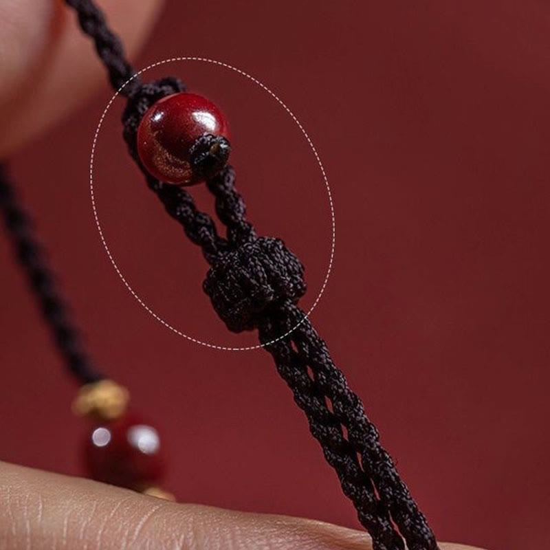 Bracelet tressé en fil de cinabre Fu 14-19 cm