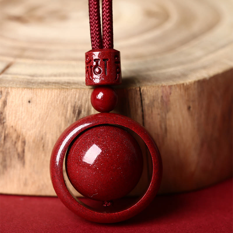 Collier Om Mani Padme Hum en cinabre pour la bénédiction et la chance