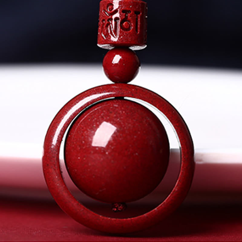 Collier Om Mani Padme Hum en cinabre pour la bénédiction et la chance