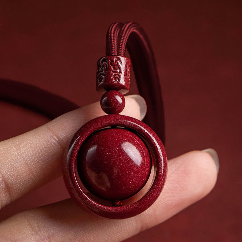 Collier Om Mani Padme Hum en cinabre pour la bénédiction et la chance