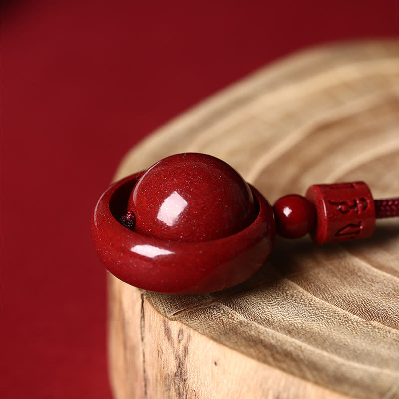 Collier Om Mani Padme Hum en cinabre pour la bénédiction et la chance