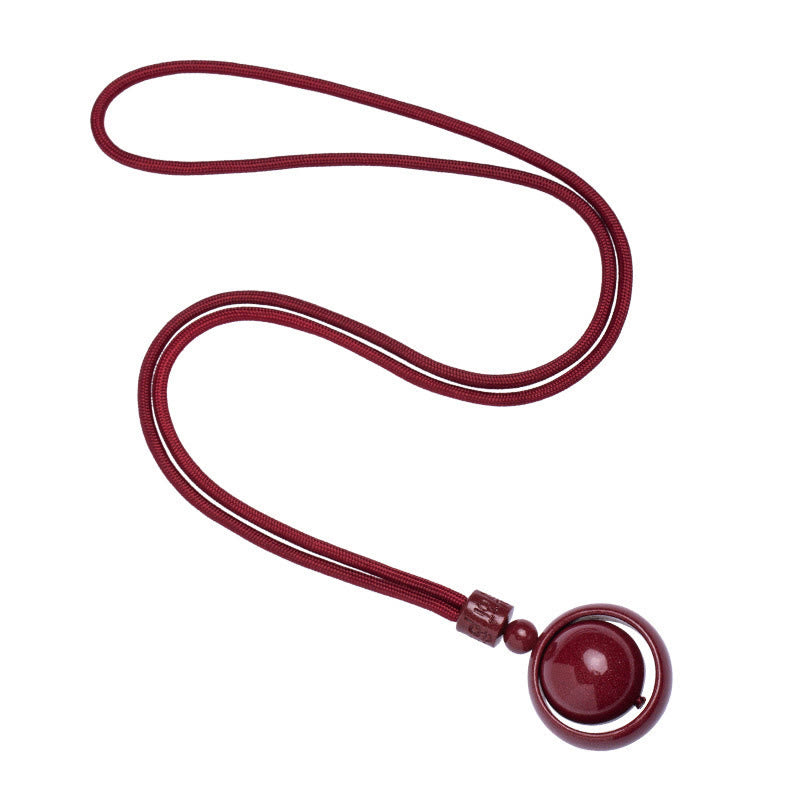 Collier Om Mani Padme Hum en cinabre pour la bénédiction et la chance