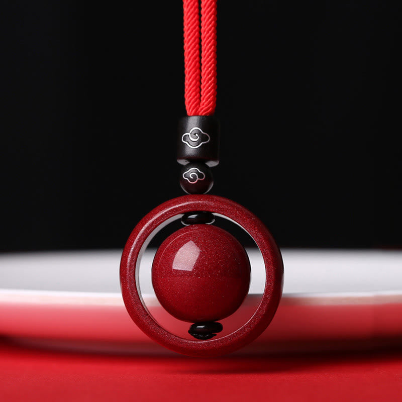 Collier Om Mani Padme Hum en cinabre pour la bénédiction et la chance
