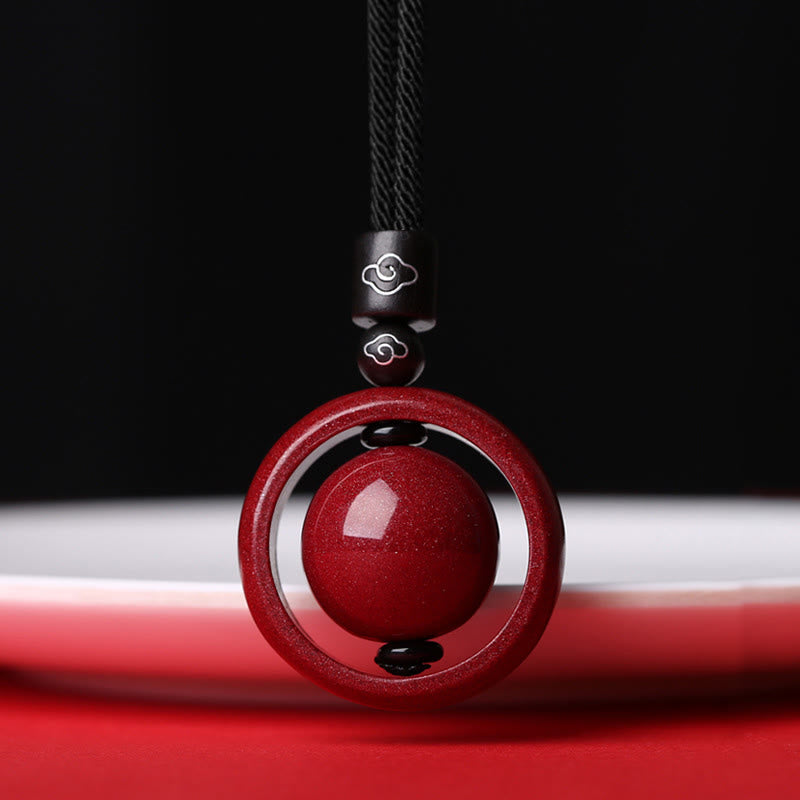 Collier Om Mani Padme Hum en cinabre pour la bénédiction et la chance