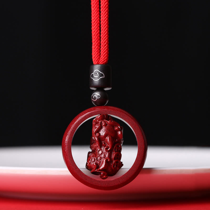 Collier Om Mani Padme Hum en cinabre pour la bénédiction et la chance