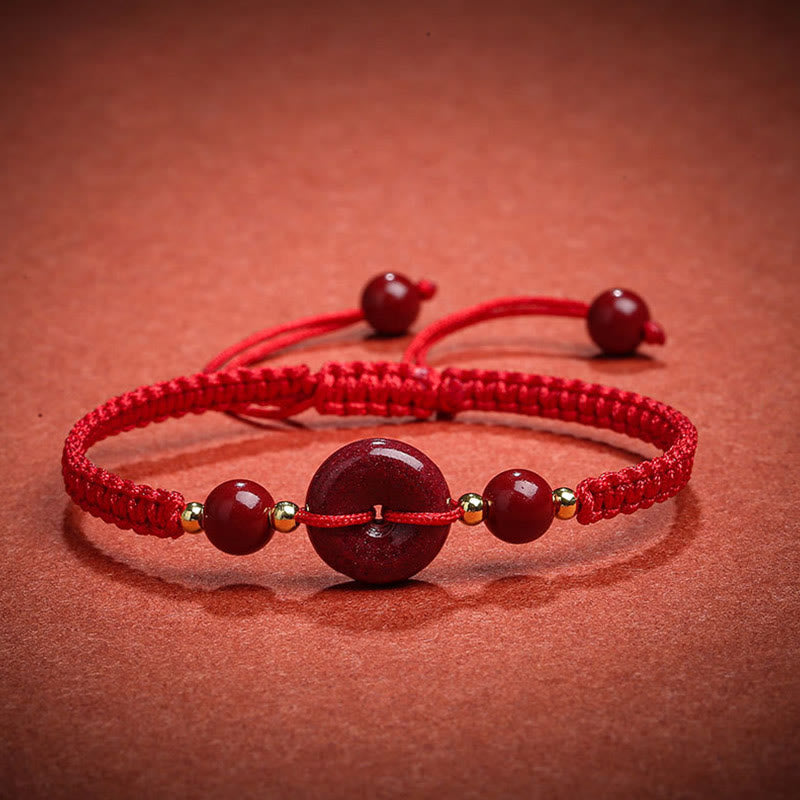 Bracelet de paix en cinabre avec cordon rouge pour la protection et les bénédictions