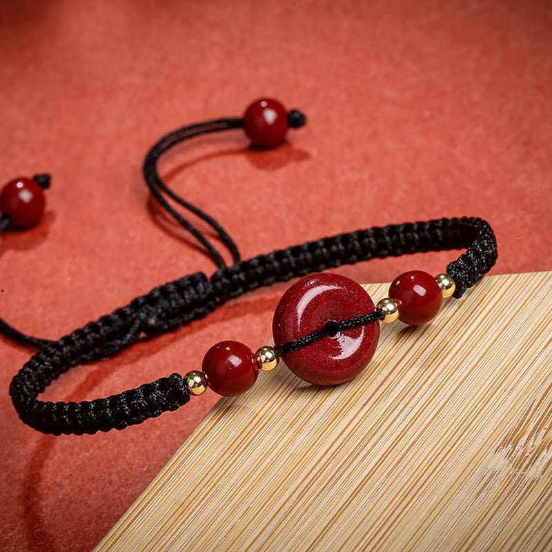 Bracelet de paix en cinabre avec cordon rouge pour la protection et les bénédictions