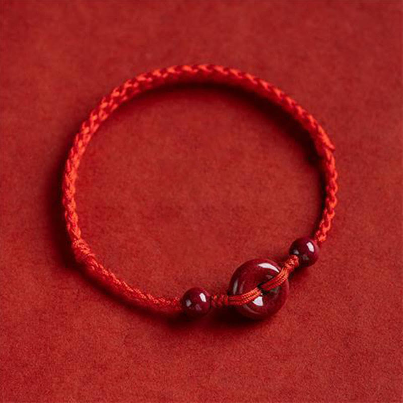 Bracelet boucle paix cinabre | Cordon porte-bonheur sûr et sain