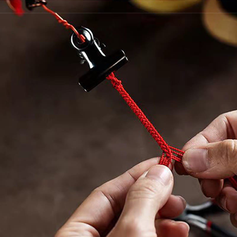 Bracelet tressé Pixiu en cinabre pour la richesse et la chance | Fabriqué à la main