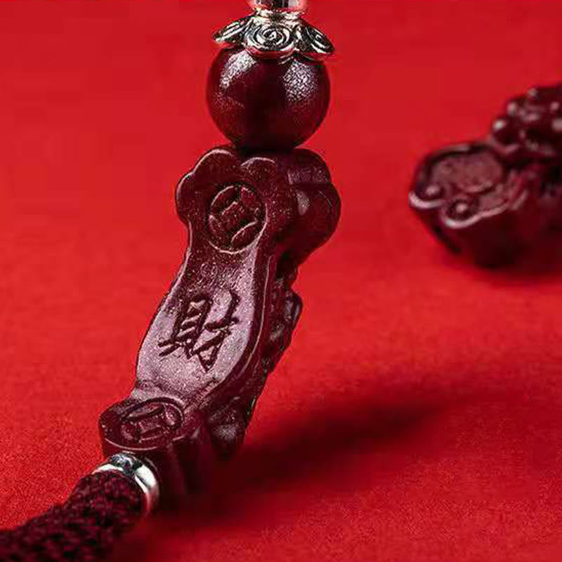 Bracelet tressé Pixiu en cinabre pour la richesse et la chance | Fabriqué à la main