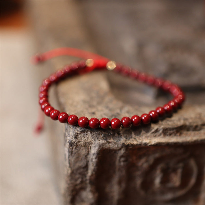 Bracelet de cheville en fil rouge cinabre pour la protection