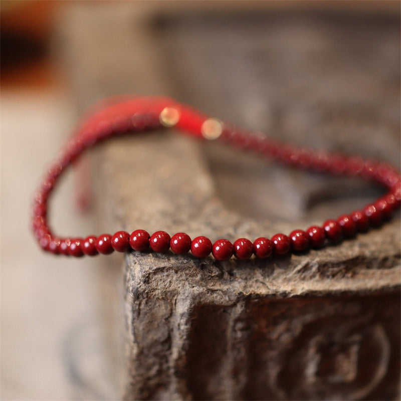 Bracelet de cheville en fil rouge cinabre pour la protection